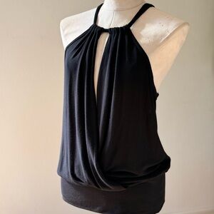 Trina Turk Black Halter Blouse